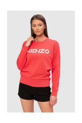 KENZO Koralowa bluza damska z białym logo, Rozmiar XS. Czerwone bluzy sportowe Kenzo, s, bez wzorów, z bawełny, bez kaptura. W wyprzedaży za 469.99 zł.
