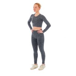Damski zestaw sportowy Xtreme - legginsy sportowe + sportowy Croptop - Antracyt. Szare legginsy XTREME SOCKSWEAR, l, bez wzorów, z materiału, z podwyższonym stanem, długie. Za 199.42 zł.