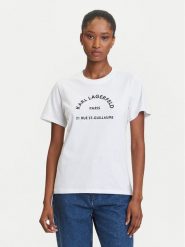 KARL LAGERFELD T-Shirt A3W17105 Biały Regular Fit. Białe t-shirty KARL LAGERFELD, xxl, bez wzorów, z bawełny, bez kołnierzyka, bez ramiączek. Za 379.99 zł.