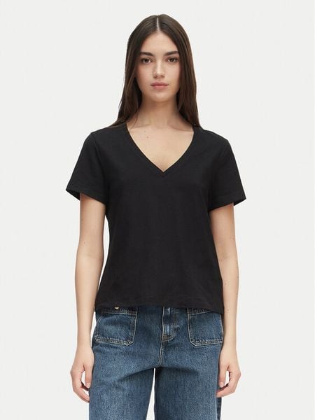 Tommy Hilfiger T-Shirt WW0WW48704 Czarny Regular Fit. Czarne t-shirty TOMMY HILFIGER, s, bez wzorów, z bawełny, bez kołnierzyka, bez ramiączek. Za 159.99 zł.