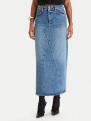 Patrizia Pepe Spódnica jeansowa 8G0521/D1WZB-CB02 Niebieski Regular Fit. Niebieskie spódnice Patrizia Pepe, bez wzorów, z bawełny. Za 919.99 zł.