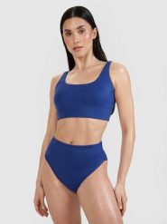 4F Góra od bikini damska - granatowa S. Niebieskie szorty 4f, bez wzorów, z elastanu, eleganckie. Za 69.99 zł.