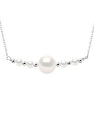 Mitzuko Srebrny naszyjnik z perłami - dł. 38 cm rozmiar: onesize. Szare naszyjniki Mitzuko, z perłą, srebrne. Za 295.86 zł.