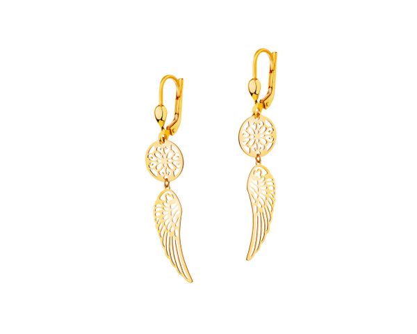 Złote kolczyki - rozety, skrzydła. Żółte kolczyki Apart, złote. Za 869.00 zł.