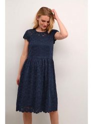 Cream Sukienka w kolorze granatowym rozmiar: XL. Niebieskie sukienki Cream, xl, bez wzorów, z koronki, bez kołnierzyka, bez ramiączek, midi. Za 148.96 zł.