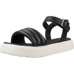 Sandały GEOX J SANDAL KODETTE GIR Czarny. Czarne sandały Geox, bez wzorów, ze skóry, sportowe, bez obcasa, bez zapięcia. Za 215.99 zł.