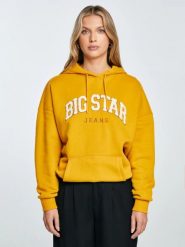 Bluza damska z kapturem z logo BIG STAR żółta Rubialsa 203. Żółte bluzy Big Star, l, z aplikacjami, z dzianiny, z kapturem. Za 269.99 zł.