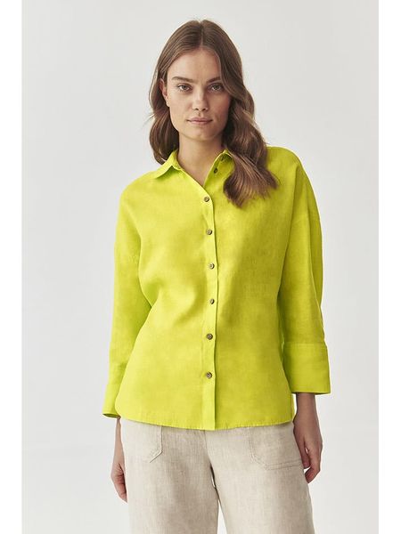 TATUUM Lniana koszula w kolorze jasnozielonym rozmiar: 40. Zielone koszule Tatuum, bez wzorów, ze lnu, bez kołnierzyka, bez ramiączek. Za 162.87 zł.