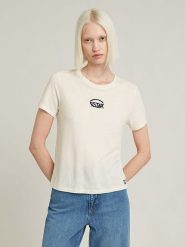 G-Star Koszulka w kolorze kremowym rozmiar: S. Brązowe bluzki G-Star, s, bez wzorów, z bawełny, retro, bez kołnierzyka, bez ramiączek. Za 88.23 zł.