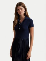 Polo Ralph Lauren Sukienka codzienna 211959913001 Granatowy Regular Fit. Niebieskie sukienki Polo Ralph Lauren, na co dzień, s, bez wzorów, z syntetyku, bez kołnierzyka, bez ramiączek, proste. Za 949.99 zł.