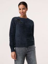 TAIFUN Sweter w kolorze czarnym rozmiar: 42. Czarne swetry Taifun, bez wzorów, bez ramiączek. Za 224.95 zł.