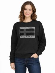 Geographical Norway Bluza "Gigi" w kolorze czarnym rozmiar: S. Czarne bluzy Geographical Norway, s, bez wzorów, z bawełny, bez kaptura. Za 114.95 zł.