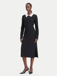 KARL LAGERFELD Sukienka dzianinowa B4W13054 Czarny Regular Fit. Czarne sukienki KARL LAGERFELD, l, bez wzorów, z dzianiny, bez kołnierzyka, bez ramiączek. Za 1,199.00 zł.