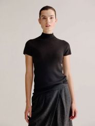 Josephine & Co Sweter "Senna" w kolorze ciemnobrązowym rozmiar: L. Brązowe swetry Josephine & Co, l, bez wzorów, prążkowane, bez ramiączek. Za 108.99 zł.