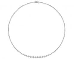 Naszyjnik z białego złota z brylantami laboratoryjnymi - 45 cm - 7,00 ct - próba 750. Białe naszyjniki Apart, z brylantem, złote. Za 38,990.00 zł.