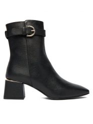 Aigner Botki 1252300 Czarny. Czarne botki Aigner, bez wzorów, ze skóry, bez obcasa, na słupku, bez zapięcia. Za 2,249.00 zł.