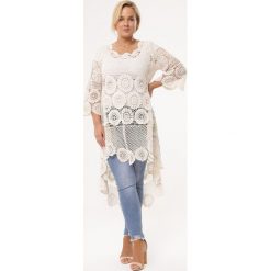 Beżowa Tunika Marga. Brązowe tuniki Born2be, l, bez wzorów, bez kołnierzyka, bez ramiączek. Za 99.99 zł.