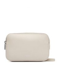 Calvin Klein Torebka Foil Logo Elongated Camera Bag LV04F3276G Kremowy. Białe listonoszki Calvin Klein, bez wzorów, ze skóry, bez dodatków. Za 409.99 zł.