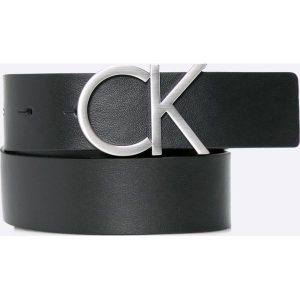Calvin Klein Jeans - Pasek. Czarne paski Calvin Klein, bez wzorów, z jeansu. W wyprzedaży za 199.90 zł.