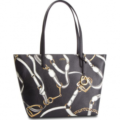 Torebka LAUREN RALPH LAUREN - Top Zip Tote 431742101004 Black Belt. Czarne shopper Lauren Ralph Lauren, bez wzorów, ze skóry ekologicznej, bez dodatków. W wyprzedaży za 509.00 zł.