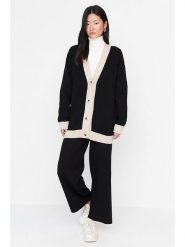 Trendyol 2-częściowy zestaw w kolorze czarno-beżowym rozmiar: L. Brązowe swetry Trendyol, l, bez wzorów, bez ramiączek. Za 65.99 zł.