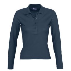 Damska Koszulka Polo Podium Z Długim Rękawem. Niebieskie koszulki sportowe SOL'S, bez wzorów, bez ramiączek. Za 128.99 zł.