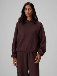4F Bluza dresowa regular z kapturem damska - brązowa S. Brązowe bluzy 4f, s, bez wzorów, z dresówki, z kapturem. Za 169.99 zł.