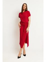 Made of emotion Sukienka w kolorze czerwonym rozmiar: L. Czerwone sukienki Made Of Emotion, na co dzień, l, bez wzorów, bez kołnierzyka, bez ramiączek, maxi, proste. Za 229.99 zł.