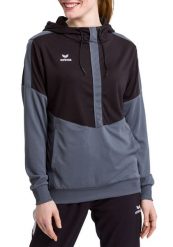 Damska bluza z kapturem Erima Squad. Czarne bluzy sportowe Erima, bez wzorów, z bawełny, z kapturem. Za 194.95 zł.
