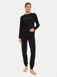 Emporio Armani Underwear Piżama 164729 4F227 00020 Czarny Regular Fit. Czarne piżamy Emporio Armani Underwear, bez wzorów, z bawełny, bez ramiączek. Za 559.99 zł.