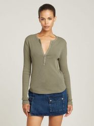 G-Star Koszulka w kolorze khaki rozmiar: XS. Brązowe bluzki G-Star, xs, bez wzorów, z bawełny, retro, bez kołnierzyka, bez ramiączek. Za 101.45 zł.