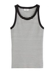 Marc O´Polo Top w kolorze czarno-białym rozmiar: XL. Białe koszulki polo xl, bez wzorów, bez kołnierzyka, bez ramiączek. Za 110.04 zł.