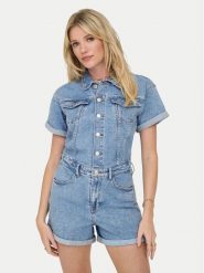 ONLY Kombinezon Castel 15344704 Niebieski Regular Fit. Niebieskie sukienki Only, xs, bez wzorów, z bawełny, bez kołnierzyka, bez ramiączek. Za 229.99 zł.