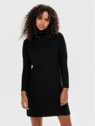 ONLY Sukienka dzianinowa Jana 15140166 Czarny Regular Fit. Czarne sukienki Only, xs, bez wzorów, z dzianiny, bez kołnierzyka, bez ramiączek. Za 109.99 zł.