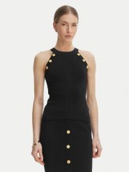 Guess Bluzka G6GR10 Z0625 Czarny Regular Fit. Czarne bluzki Guess, l, z aplikacjami, z syntetyku, bez kołnierzyka, bez ramiączek. Za 320.99 zł.