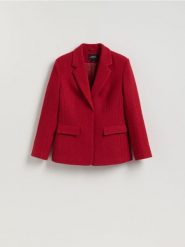 Marynarka z wełną - czerwony. Czerwone marynarki i żakiety Reserved, l, bez wzorów, z wełny. Za 399.99 zł.