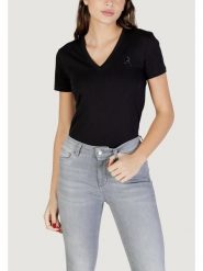 Armani Exchange T-Shirt XW002330 AF10356 UC001 Czarny Regular Fit. Czarne t-shirty Armani Exchange, l, bez wzorów, z bawełny, bez kołnierzyka, bez ramiączek. Za 279.99 zł.