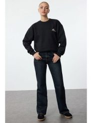 Trendyol Bluza w kolorze czarnym rozmiar: L. Czarne bluzy Trendyol, l, bez wzorów, z bawełny, bez kaptura. Za 61.60 zł.