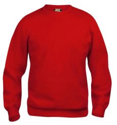Clique Basic Roundneck Junior bluza junior z okrągłym dekoltem czerwona – red. Czerwone bluzy CLIQUE, bez wzorów, z bawełny, bez kaptura. Za 138.33 zł.