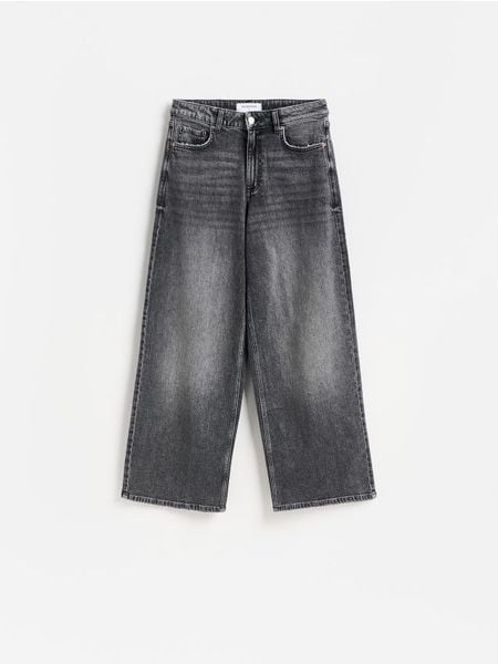 Jeansy wide leg comfort - szary. Szare jeansy Reserved, bez wzorów. Za 129.99 zł.