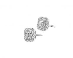 Kolczyki z białego złota z diamentami - 0,29 ct - próba 585. Białe kolczyki Apart, z diamentem, złote. Za 4,190.00 zł.