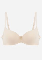 Beżowy Biustonosz Push Up o Gładkim Wykończeniu z Cyrkoniową Aplikacją Claronei. Brązowe biustonosze Renee, z aplikacjami. Za 49.99 zł.