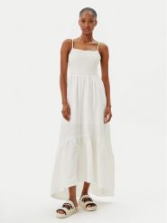 Maaji Sukienka letnia Isadora PT2123CLD008 Biały Regular Fit. Białe sukienki Maaji, na lato, s, bez wzorów, ze lnu, bez kołnierzyka, bez ramiączek. Za 529.99 zł.