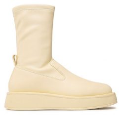 Botki Jenny Fairy. Żółte botki Jenny Fairy, bez wzorów, bez obcasa, na płaskiej podeszwie, bez zapięcia. Za 199.99 zł.