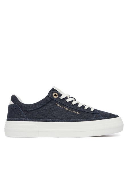 Tommy Hilfiger Tenisówki Th Foxing Platform Washed Canvas FW0FW09172 Niebieski. Niebieskie trampki TOMMY HILFIGER, bez wzorów, z materiału, bez zapięcia. Za 206.99 zł.