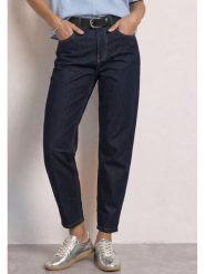 Street One Dżinsy - Barrel fit - w kolorze granatowym rozmiar: W32/L28. Niebieskie jeansy Street One, l, z aplikacjami, z podwyższonym stanem. Za 199.95 zł.