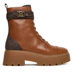 Botki MICHAEL Michael Kors. Brązowe botki MICHAEL Michael Kors, bez wzorów, bez obcasa, na płaskiej podeszwie, bez zapięcia. Za 1,109.00 zł.