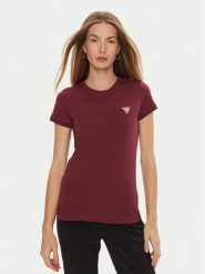 Guess T-Shirt W2YI44 J1314 Bordowy Regular Fit. Czerwone t-shirty Guess, l, z aplikacjami, z bawełny, bez kołnierzyka, bez ramiączek. Za 139.99 zł.