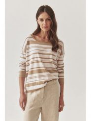 TATUUM Sweter w kolorze biało-karmelowym rozmiar: S. Białe swetry Tatuum, s, bez wzorów, z bawełny, bez ramiączek. Za 117.73 zł.