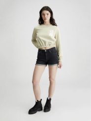 Calvin Klein Szorty dżinsowe w kolorze czarnym rozmiar: W27. Czarne szorty Calvin Klein, z aplikacjami, klasyczne. Za 173.99 zł.